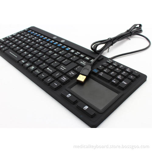 washable IP68 industrial keyboard with touchpad and backlight